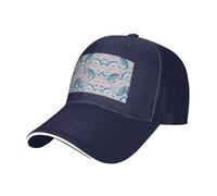 Nbtghga Blue Cartoon Fish Print Baseball Cap Golf Dad Hat Adjustable Original Classic Cap Casquette,Outdoor Sports Casual Wear