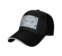 Nbtghga Blue Cartoon Fish Print Baseball Cap Golf Dad Hat Adjustable Original Classic Cap Casquette,Outdoor Sports Casual Wear