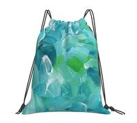Nbtghga Blue Oil Paint Texture Print Drawstring Bags Gym Bag,Draw String Back Bag For Shopping Sport Yoga Travel,Beach
