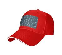 Nbtghga Bones and Dog Claws Print Baseball Cap Golf Dad Hat Adjustable Original Classic Cap Casquette,Outdoor Sports Casual Wear Red
