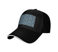 Nbtghga Bones and Dog Claws Print Baseball Cap Golf Dad Hat Adjustable Original Classic Cap Casquette,Outdoor Sports Casual Wear Black