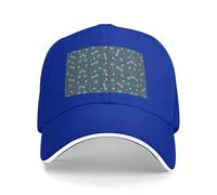 Nbtghga Bones and Dog Claws Print Baseball Cap Golf Dad Hat Adjustable Original Classic Cap Casquette,Outdoor Sports Casual Wear Blue