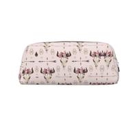 Nbtghga Bull Skull Tribal Print Pencil Pouch Purse Bag Makeup Pouch Organizer Cute Pen Case with Zipper