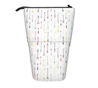Nbtghga Colorful Hand Drawn Art with Boho Style Arrows Print Pencil Telescopic Classic Arts Stand Up Pencil Case Organizer Pencil Holder Makeup Bag Gift