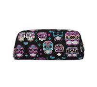 Nbtghga Colorful Skulls Print Print Pencil Pouch, Pen Bag with Practical Zip, Stationery Pouch for School Office
