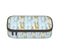 Nbtghga Cute Giraffe Flowers Print Pencil Case Holder Stylish Slim with Zipper Cosmetic Makeup Pouch Bag for Girls Teens Adults