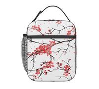 Nbtghga Delicate Cherry Blossoms Print Insulated Lunch Cooler Bag,Reusable Lunch Tote Bag for Work, Picnic Or Travel