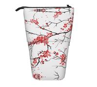 Nbtghga Delicate Cherry Blossoms Print Pencil Telescopic Classic Arts Stand Up Pencil Case Organizer Pencil Holder Makeup Bag Gift