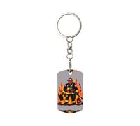 Nbtghga Firefighter Fireman Print Metal Key Tags With Split Rings - Blank & Pre-Printed Labels For Dog Tags, Luggage