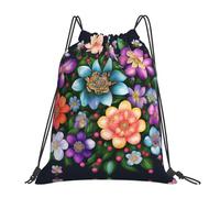 Nbtghga Flower Diamond Paintings Print Drawstring Bags Gym Bag,Draw String Back Bag For Shopping Sport Yoga Travel,Beach