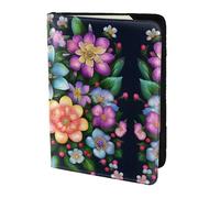 Nbtghga Flower Diamond Paintingsprint Leather Travel Passport Wallet Blocking Passport Cover Travel Documents Organizer