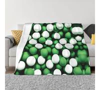 Nbtghga Football White Green Print Flannel Throw Blanket,Cozy Print Design For Sofa Couch Bed Ultimate Comfort And Warmth