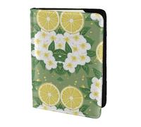 Nbtghga Fresh Lemonprint Leather Travel Passport Wallet Blocking Passport Cover Travel Documents Organizer