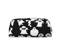 Nbtghga Funny White Ghost Print Pencil Pouch, Pen Bag with Practical Zip, Stationery Pouch for School Office