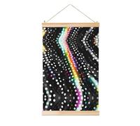 Nbtghga Glitter Rainbow Polka Dot Stripe Black And White Print Poster Hangers Frames, Wood Wooden Poster Hanger Hanging For Wall Artwork