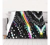 Nbtghga Glitter Rainbow Polka Dot Stripe Black And White Print Thick Double-Sided Flannel Blanket,Throw For Bed Sofa Travel And Camping, Super Soft Cozy Fluffy