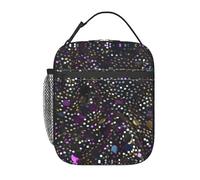 Nbtghga Glitter Sequin Spot Print Insulated Lunch Cooler Bag,Reusable Lunch Tote Bag for Work, Picnic Or Travel