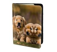 Nbtghga Golden Retriever Dogs Puppies Petsprint Leather Travel Passport Wallet Blocking Passport Cover Travel Documents Organizer