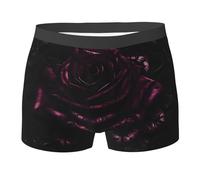 Nbtghga Gothic Rose Print Boxer Brief For Men Breathable Stretch Novelty Comfortable Shorts Stretch Underwear Gift Black