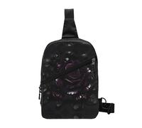 Nbtghga Gothic Rose Print Print Chest Pack Crossbody Chest Package, Diagonally Worn Daypack For Hiking & Daily Commute