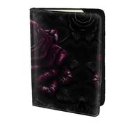 Nbtghga Gothic Roseprint Leather Travel Passport Wallet Blocking Passport Cover Travel Documents Organizer