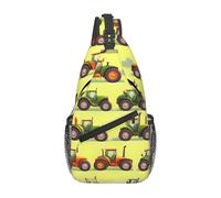 Nbtghga Green Fields Farming Machine Print Sling Bag, Shoulder Bag Cross Chest Bag Diagonally Gym Sport Travel Hiking Daypack
