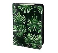 Nbtghga Green Leaves of Palm Tree Tropical Plantprint Leather Travel Passport Wallet Blocking Passport Cover Travel Documents Organizer