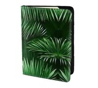Nbtghga Green Leaves of Palm Tree Tropical Plantsprint Leather Travel Passport Wallet Blocking Passport Cover Travel Documents Organizer