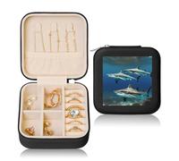 Nbtghga Hammerhead Sharks Print Jewelry Box, Jewelry Travel Organizer Mini Portable Storage Boxes Rings Necklaces Gifts