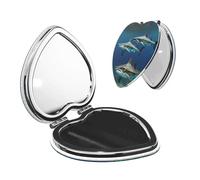 Nbtghga Hammerhead Sharks Print Portable Pocket Makeup Mirror, Foldable Double-Sided Compact Makeup Mirror