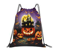 Nbtghga Happy-Halloween-Day-Trick-Or-Treat Print Drawstring Bags Gym Bag,Draw String Back Bag For Shopping Sport Yoga Travel,Beach