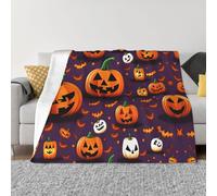 Nbtghga Happy-Halloween-Day Trick-Or-Treat Print Flannel Throw Blanket,Cozy Print Design For Sofa Couch Bed Ultimate Comfort And Warmth
