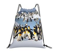Nbtghga Happy Penguin Print Drawstring Bags Gym Bag,Draw String Back Bag For Shopping Sport Yoga Travel,Beach
