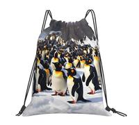Nbtghga Happy Penguins Print Drawstring Bags Gym Bag,Draw String Back Bag For Shopping Sport Yoga Travel,Beach