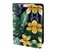 Nbtghga Hawaiian Tropical Leaves Flowersprint Leather Travel Passport Wallet Blocking Passport Cover Travel Documents Organizer