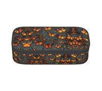 Nbtghga Heaps of Orange Monarch Butterflies Print Pencil Case Holder Stylish Slim with Zipper Cosmetic Makeup Pouch Bag for Girls Teens Adults