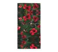 Nbtghga Hummingbirds Red Flower Hibiscus Print Home Decorative Hand Towels Multipurpose For Bathroom, Hotel, Gym And Spa