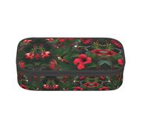 Nbtghga Hummingbirds Red Flower Hibiscus Print Pencil Case Holder Stylish Slim with Zipper Cosmetic Makeup Pouch Bag for Girls Teens Adults