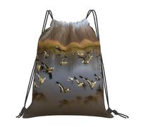 Nbtghga Hunting Flying Wild Ducks Print Drawstring Bags Gym Bag,Draw String Back Bag For Shopping Sport Yoga Travel,Beach
