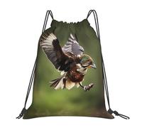Nbtghga Hunting Flying Wild Print Drawstring Bags Gym Bag,Draw String Back Bag For Shopping Sport Yoga Travel,Beach