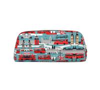 Nbtghga I Like London Print Pencil Pouch, Pen Bag with Practical Zip, Stationery Pouch for School Office