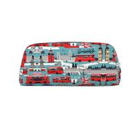 Nbtghga I Like London Print Pencil Pouch, Pen Bag with Practical Zip, Stationery Pouch for School Office