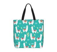 Nbtghga Indian Alpaca Print Tote Bags, Portable Beach Bag Reusable Grocery Bags For Shopping Gym Travel