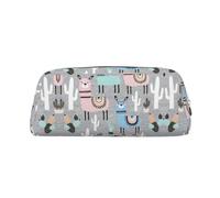 Nbtghga Llama Cactus Print Pencil Pouch, Pen Bag with Practical Zip, Stationery Pouch for School Office
