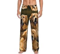 Nbtghga Mens Golden Retrievers Print Pajama Pants Lightweight Lounge Sleep Bottoms With Pockets Drawstring