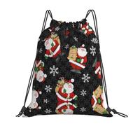 Nbtghga Merry Christmas Happy Print Drawstring Bags Gym Bag,Draw String Back Bag For Shopping Sport Yoga Travel,Beach
