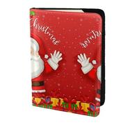 Nbtghga Merry Christmas.Print Leather Travel Passport Wallet Blocking Passport Cover Travel Documents Organizer