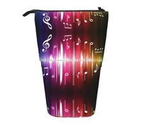 Nbtghga Musics Print Pencil Telescopic Classic Arts Stand Up Pencil Case Organizer Pencil Holder Makeup Bag Gift
