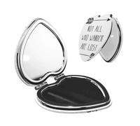 Nbtghga Not All Who Wander Are Lost Print Portable Pocket Makeup Mirror, Foldable Double-Sided Compact Makeup Mirror
