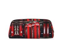 Nbtghga Phone Booth London Street Print Pencil Pouch, Pen Bag with Practical Zip, Stationery Pouch for School Office